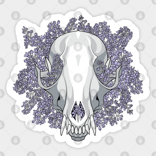 Fox Skull & Lilacs Sticker by GiveNoFox